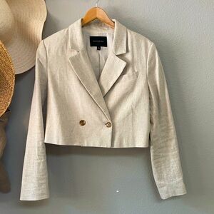 Banana Republic Cropped Linen Blazer Jacket Women’s 12